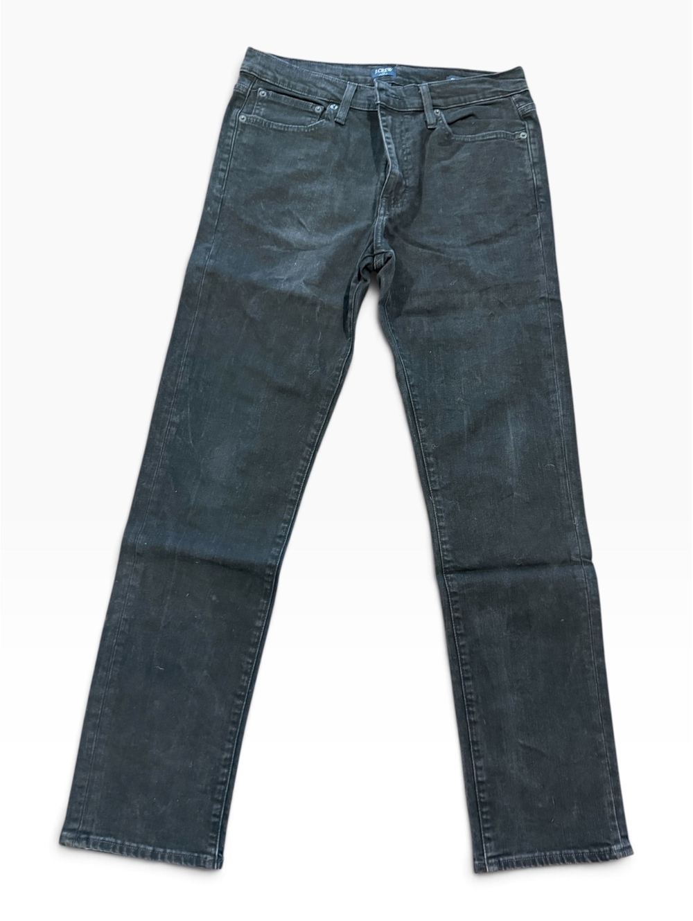 J.Crew Flex Men's Black Straight Fit Jeans, 99% Cotton, 1% Elastane, Size W32 L